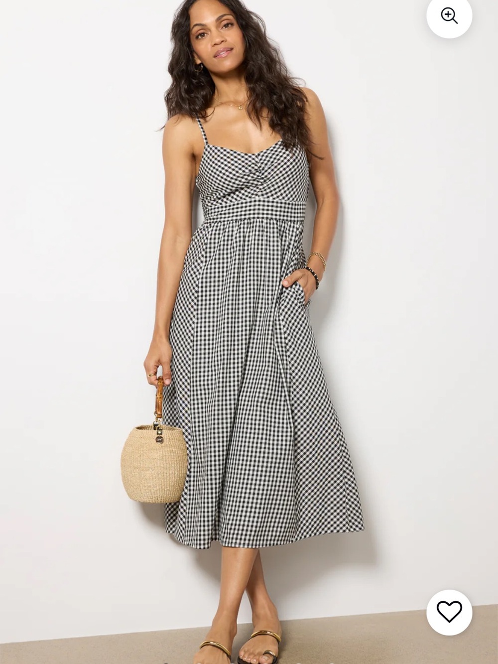 *NEW* Evereve Sunday Gingham Midi Dress